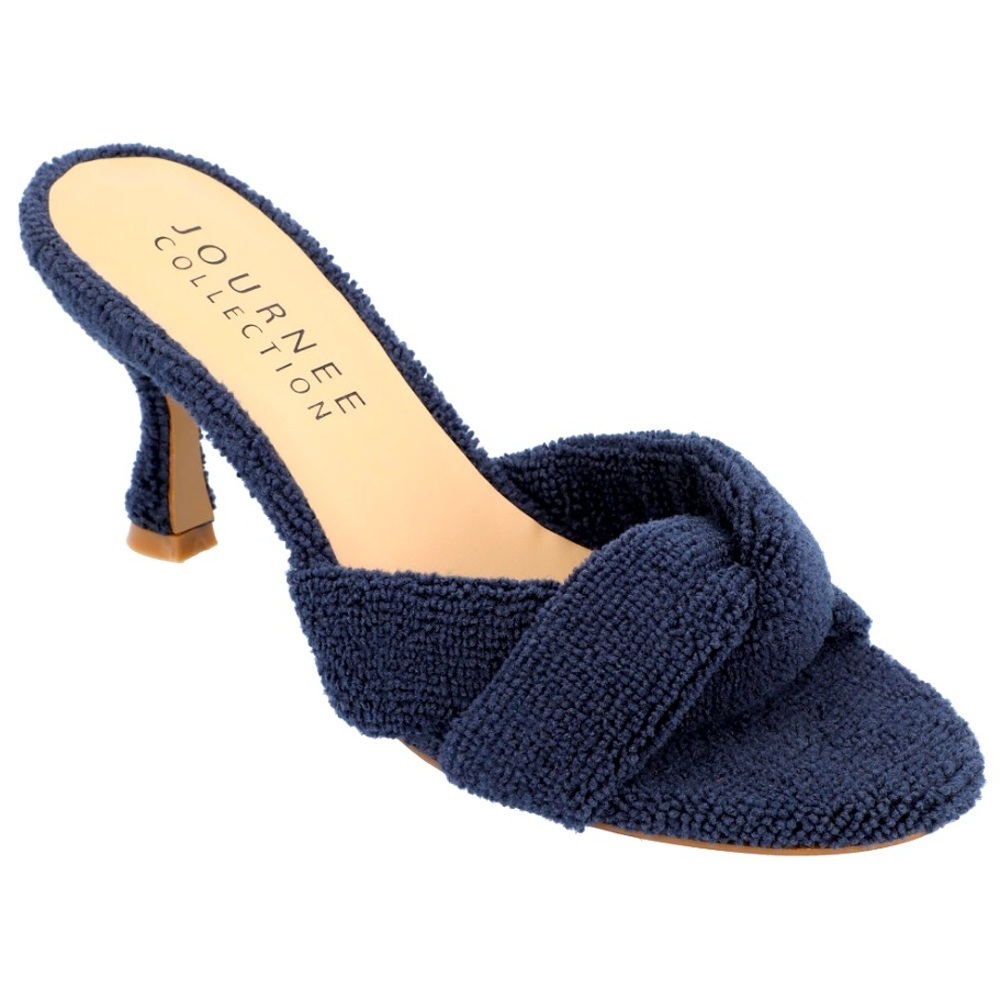 Sporty Blue Kickstand Kitten Heels Size 8 Nautical Navy Resort Wear Cruise Ready